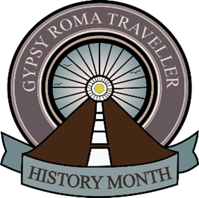 The Gypsy, Roma, Traveller History Month logo.