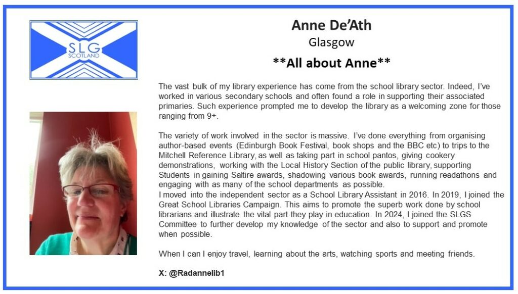 A biography for Anne De-Ath, committee member of SLG Scotland.