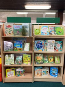 A junior book display for Mayfield Secret Garden at Stirling Libraries.